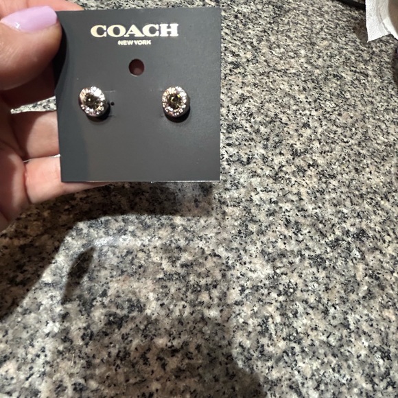 COACH • Open Circle Post Earrings • Sliver - Picture 3 of 7